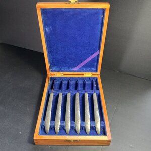 MCM Steak Knives Set of 6 Arts & Crafts Hasakui Inami Japan Hand Hammered Handle